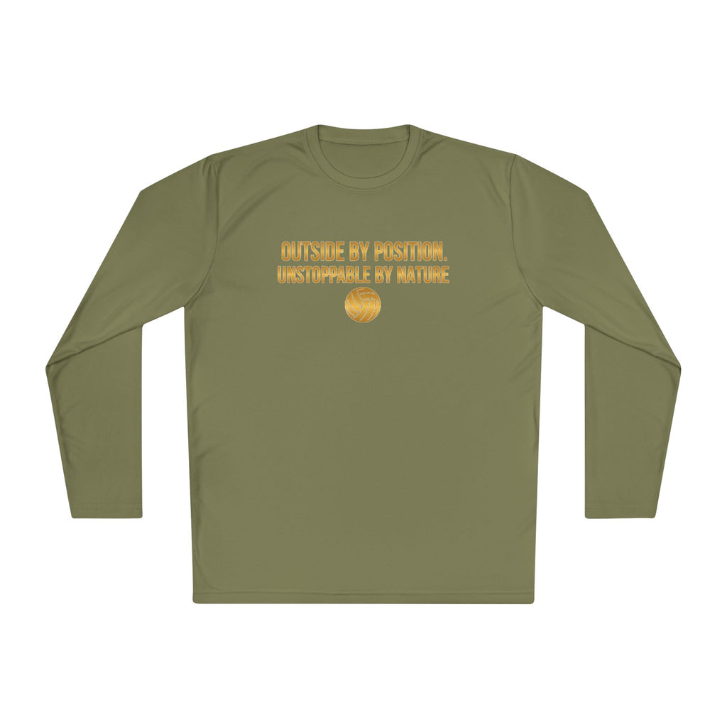 Outside Hitter Volleyball Long Sleeve Warm Up — "Outside by Position. Unstoppable by Nature"
