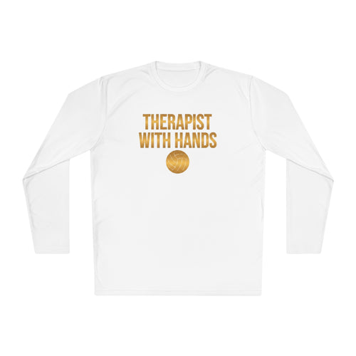 "Therapist With Hands" Volleyball Long Sleeve Tee — 'Setter' Athletic Long Sleeve