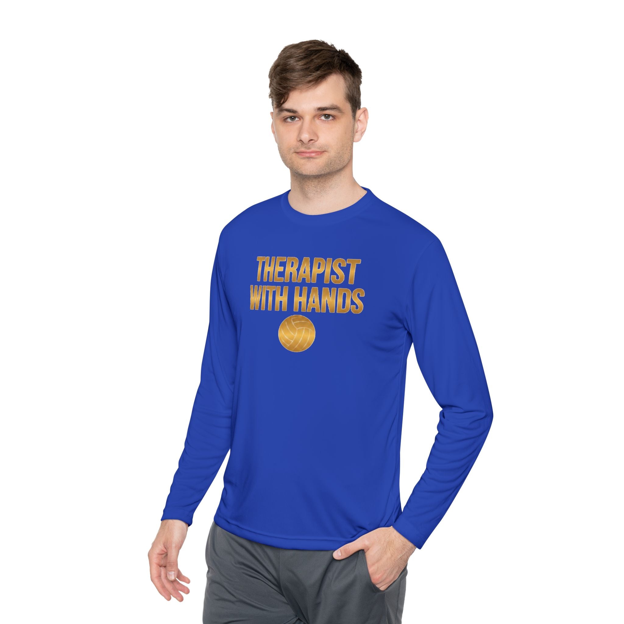 "Therapist With Hands" Volleyball Long Sleeve Tee — 'Setter' Athletic Long Sleeve