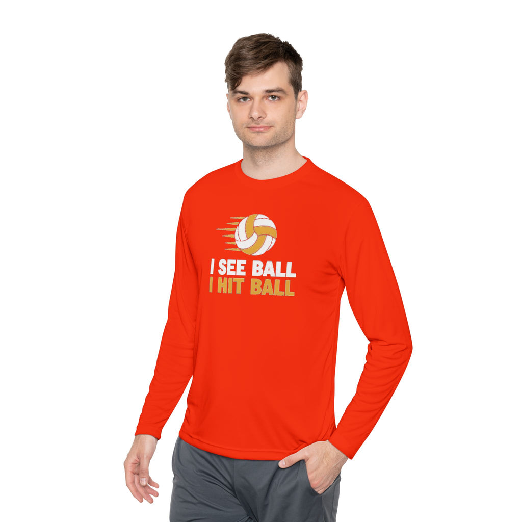 'I See Ball I Hit Ball' Long Sleeve Tee — Middle Hitter Shirt