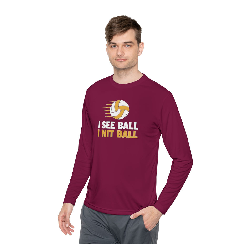 'I See Ball I Hit Ball' Long Sleeve Tee — Middle Hitter Shirt