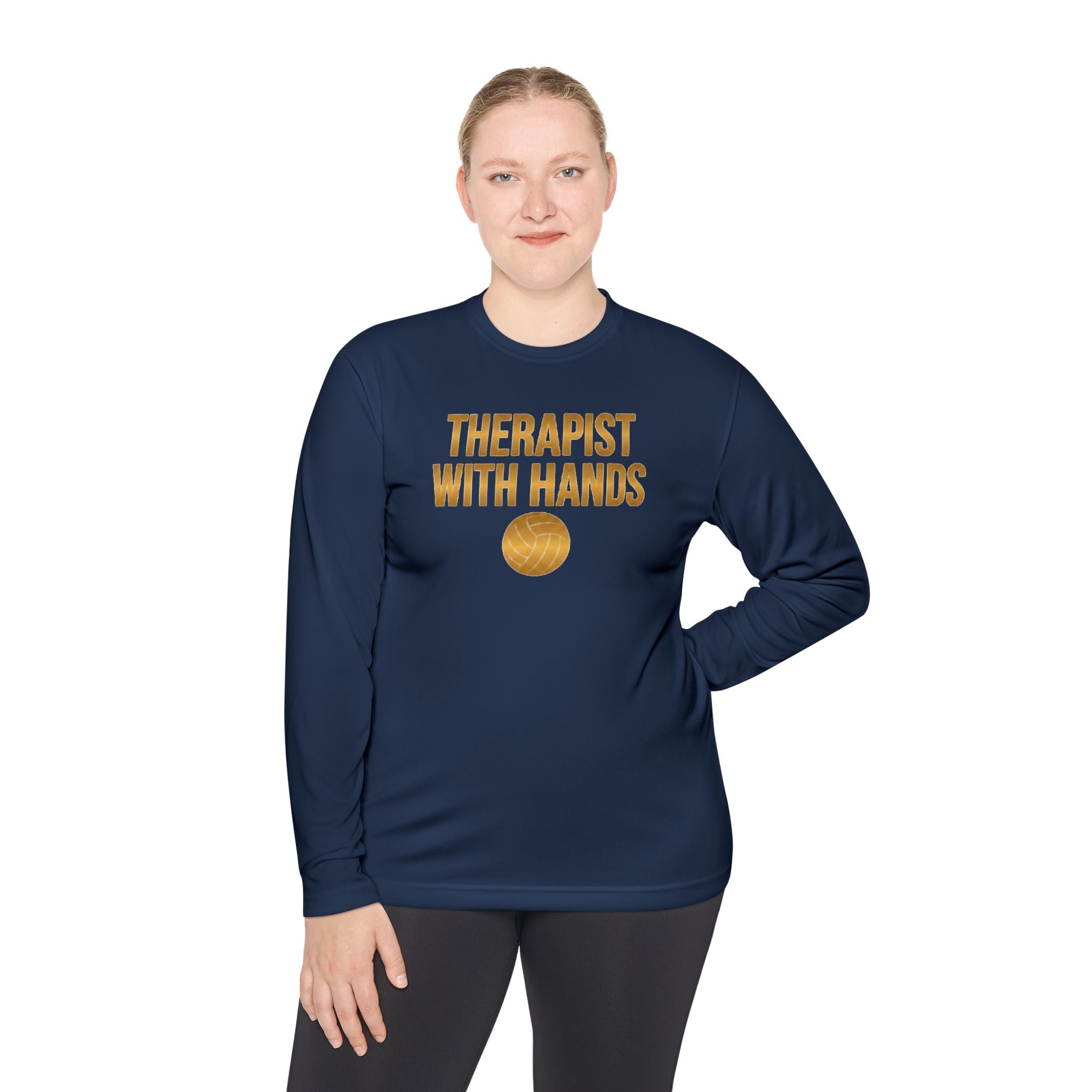 "Therapist With Hands" Volleyball Long Sleeve Tee — 'Setter' Athletic Long Sleeve