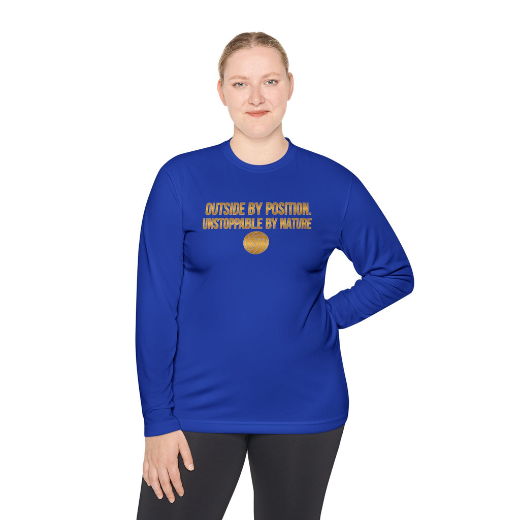 Outside Hitter Volleyball Long Sleeve Warm Up — "Outside by Position. Unstoppable by Nature"