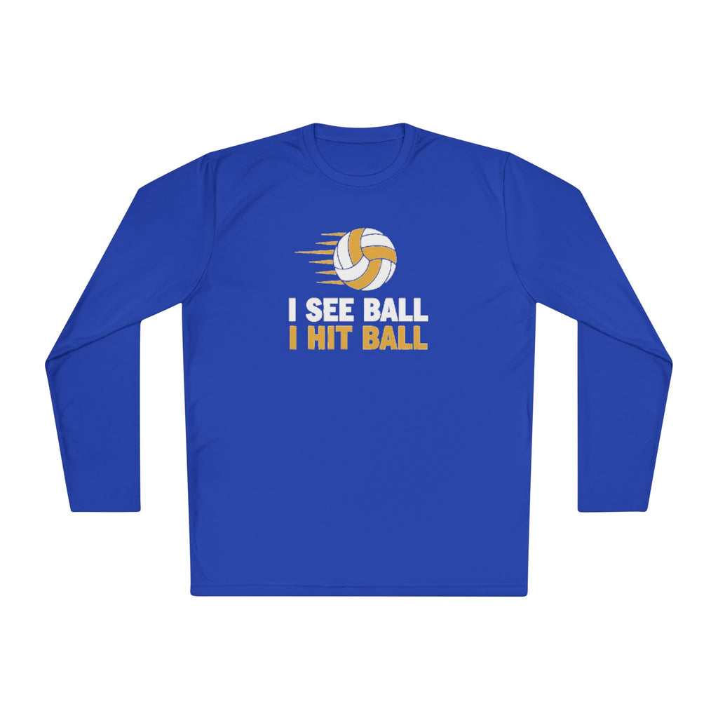 'I See Ball I Hit Ball' Long Sleeve Tee — Middle Hitter Shirt