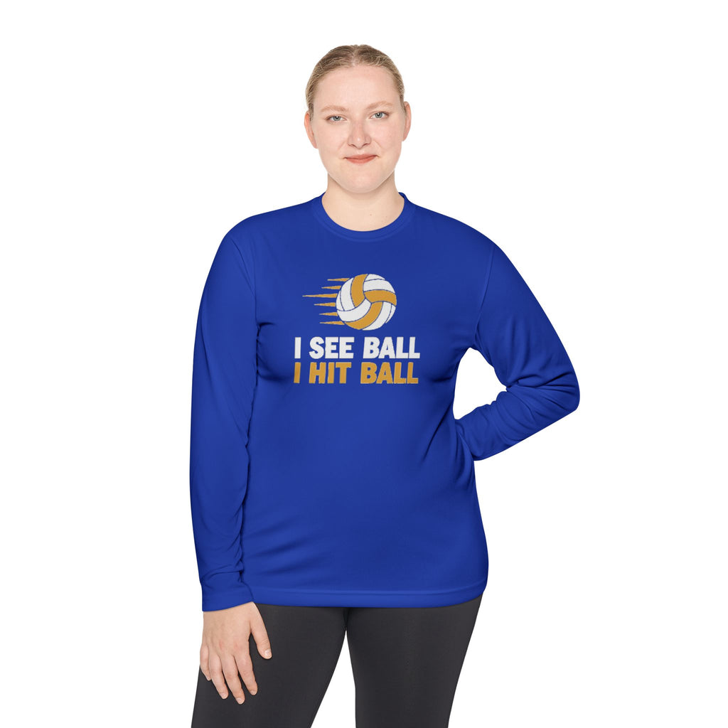 'I See Ball I Hit Ball' Long Sleeve Tee — Middle Hitter Shirt
