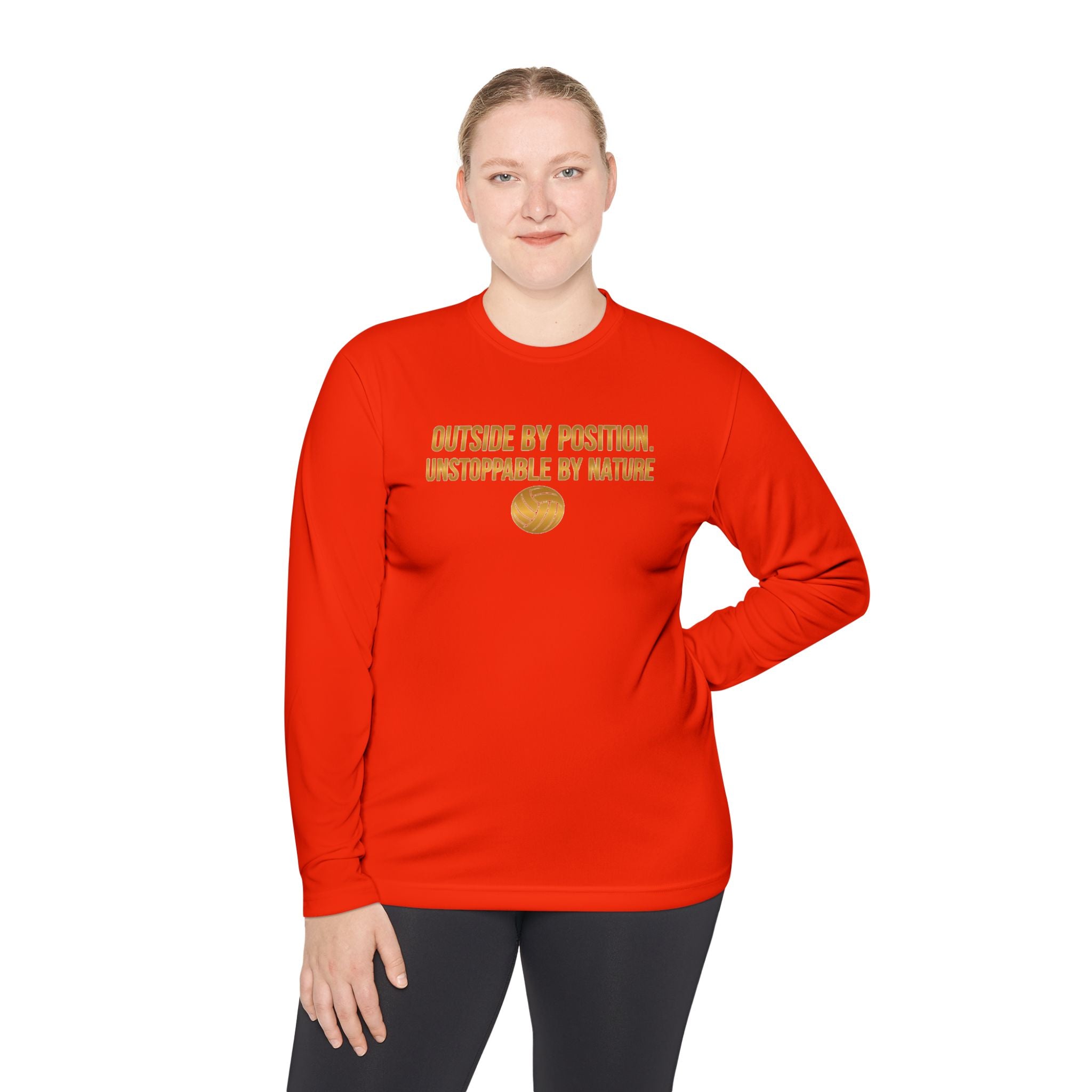 Outside Hitter Volleyball Long Sleeve Warm Up — "Outside by Position. Unstoppable by Nature"