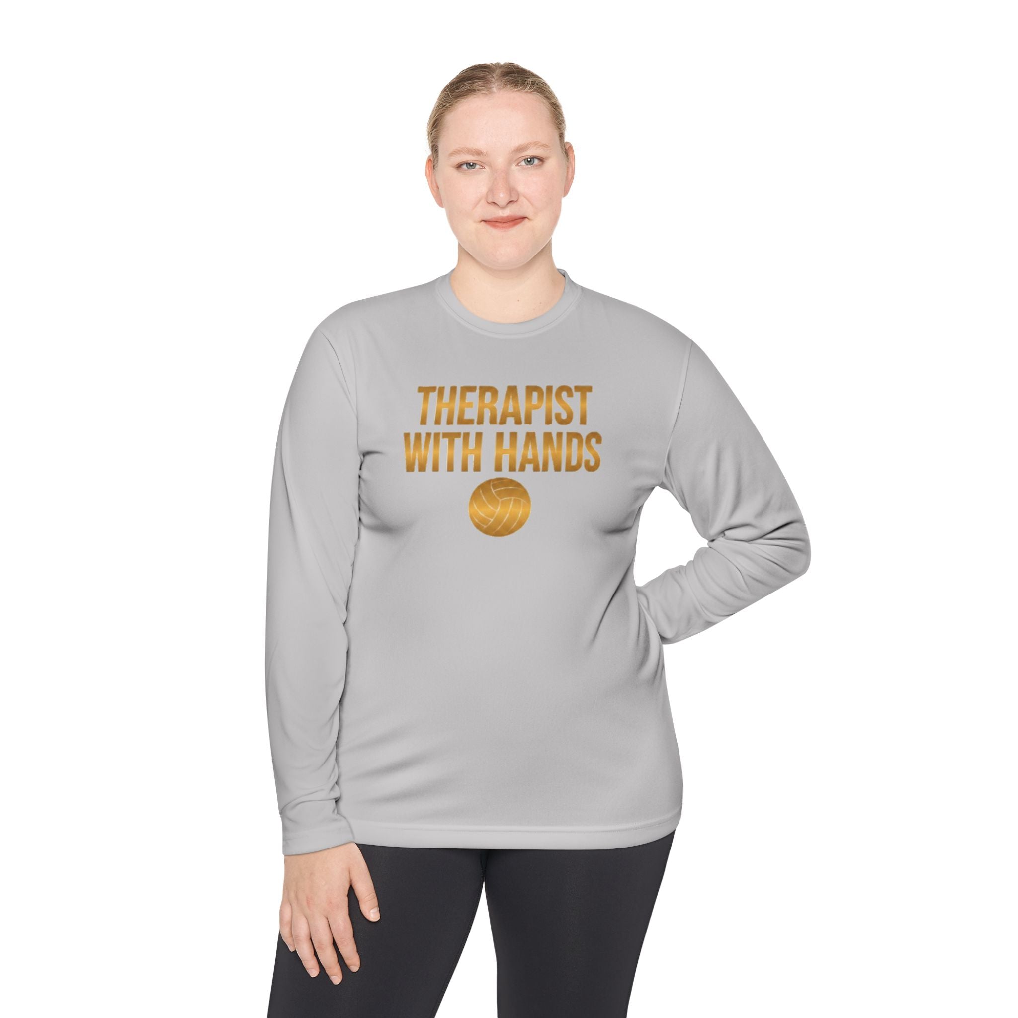 "Therapist With Hands" Volleyball Long Sleeve Tee — 'Setter' Athletic Long Sleeve