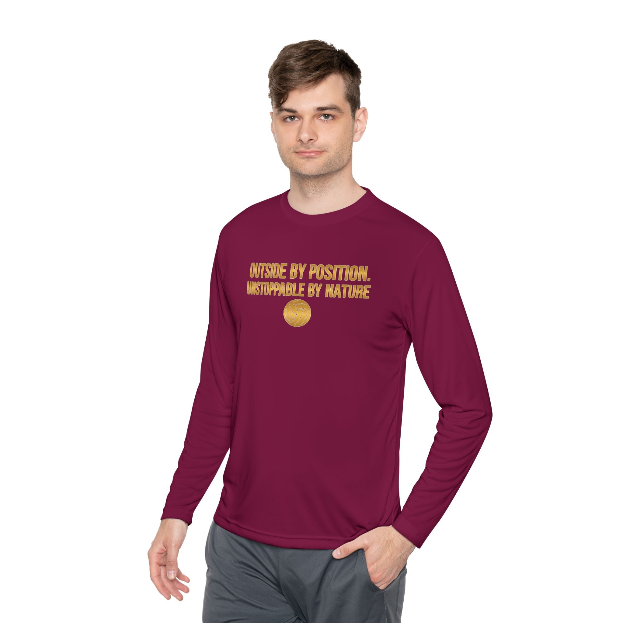 Outside Hitter Volleyball Long Sleeve Warm Up — "Outside by Position. Unstoppable by Nature"