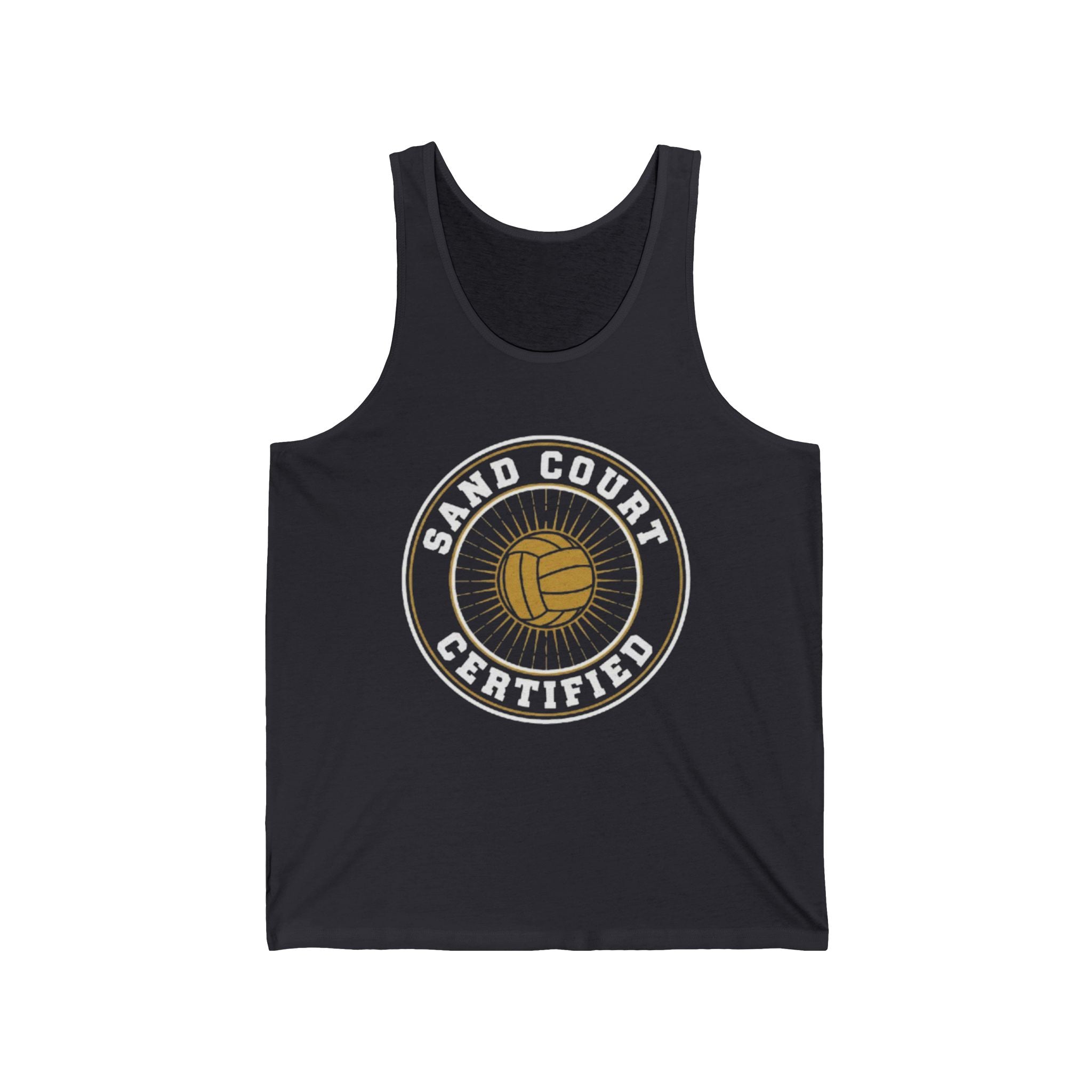 Sand Court Certified Volleyball Tank Top — Beach Volleyball Player Muscle Tee