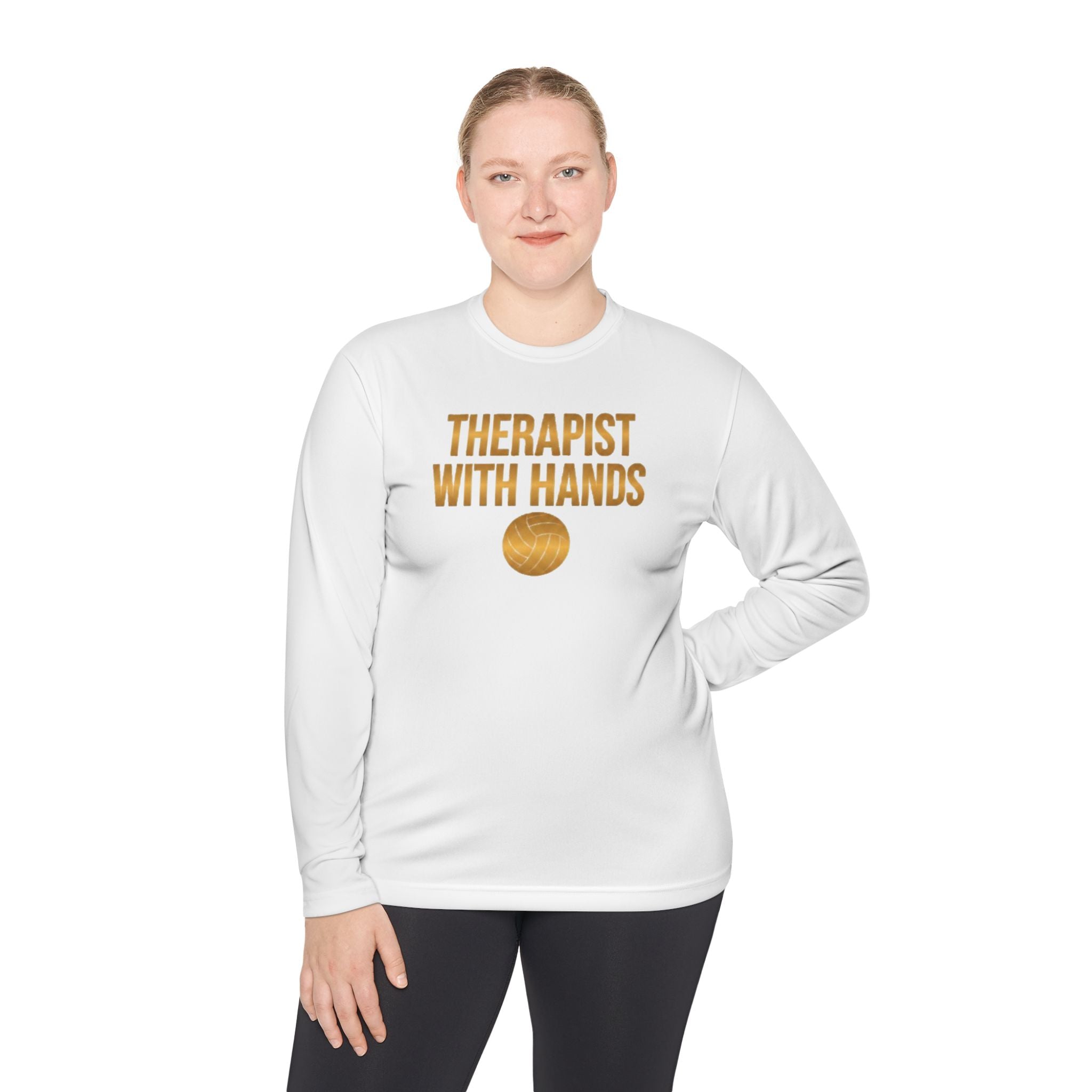 "Therapist With Hands" Volleyball Long Sleeve Tee — 'Setter' Athletic Long Sleeve