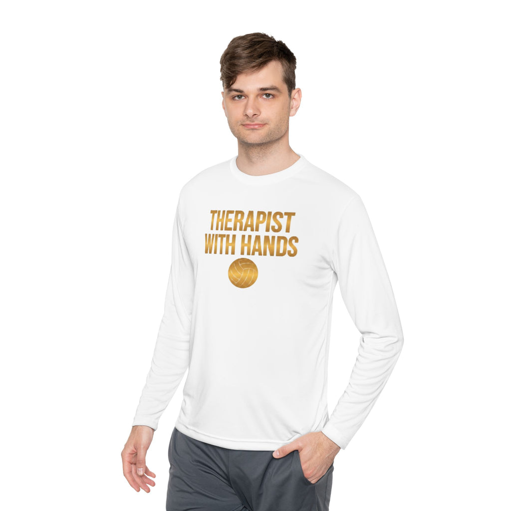 "Therapist With Hands" Volleyball Long Sleeve Tee — 'Setter' Athletic Long Sleeve