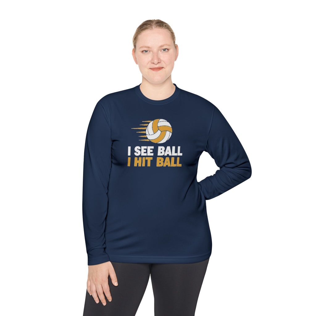 'I See Ball I Hit Ball' Long Sleeve Tee — Middle Hitter Shirt