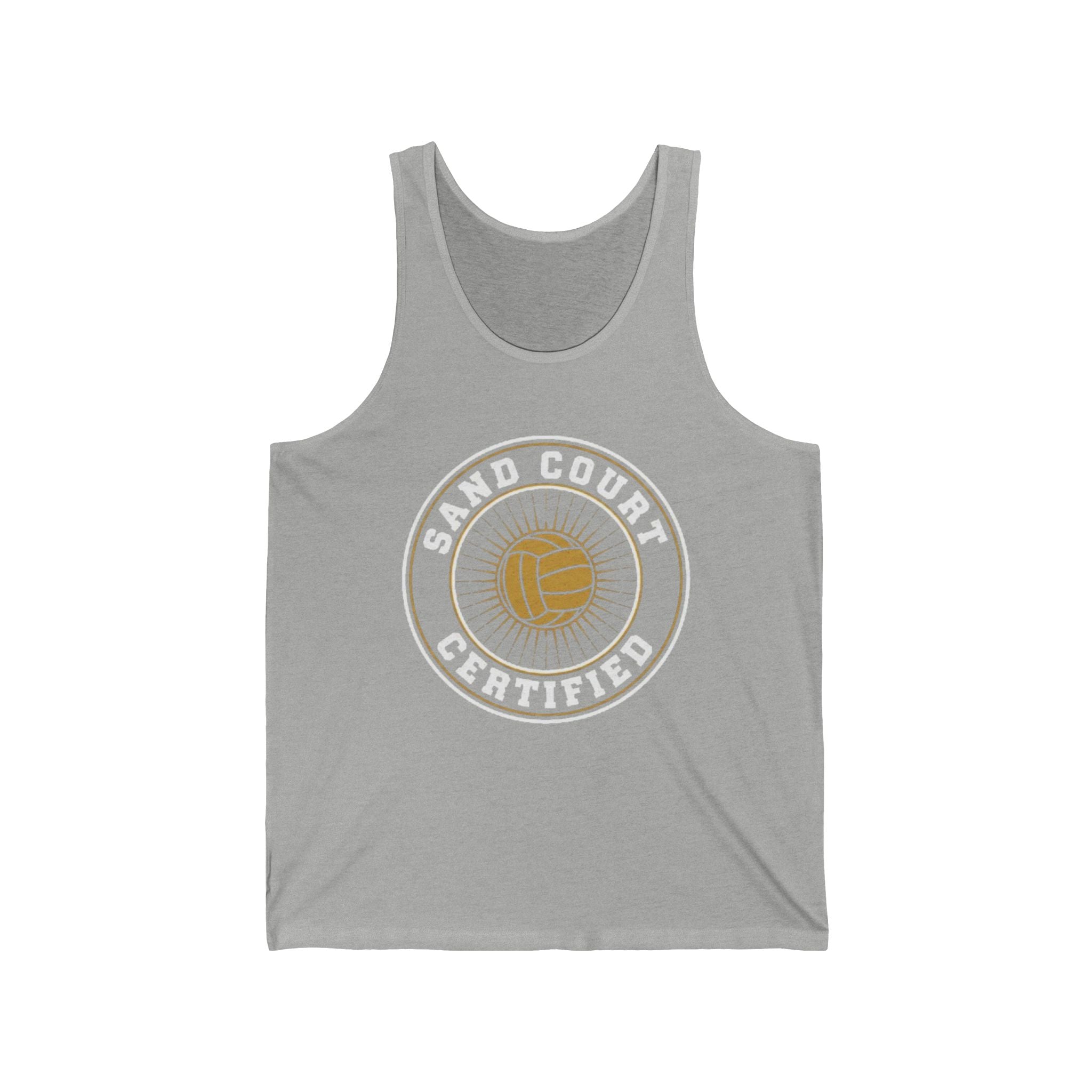 Sand Court Certified Volleyball Tank Top — Beach Volleyball Player Muscle Tee