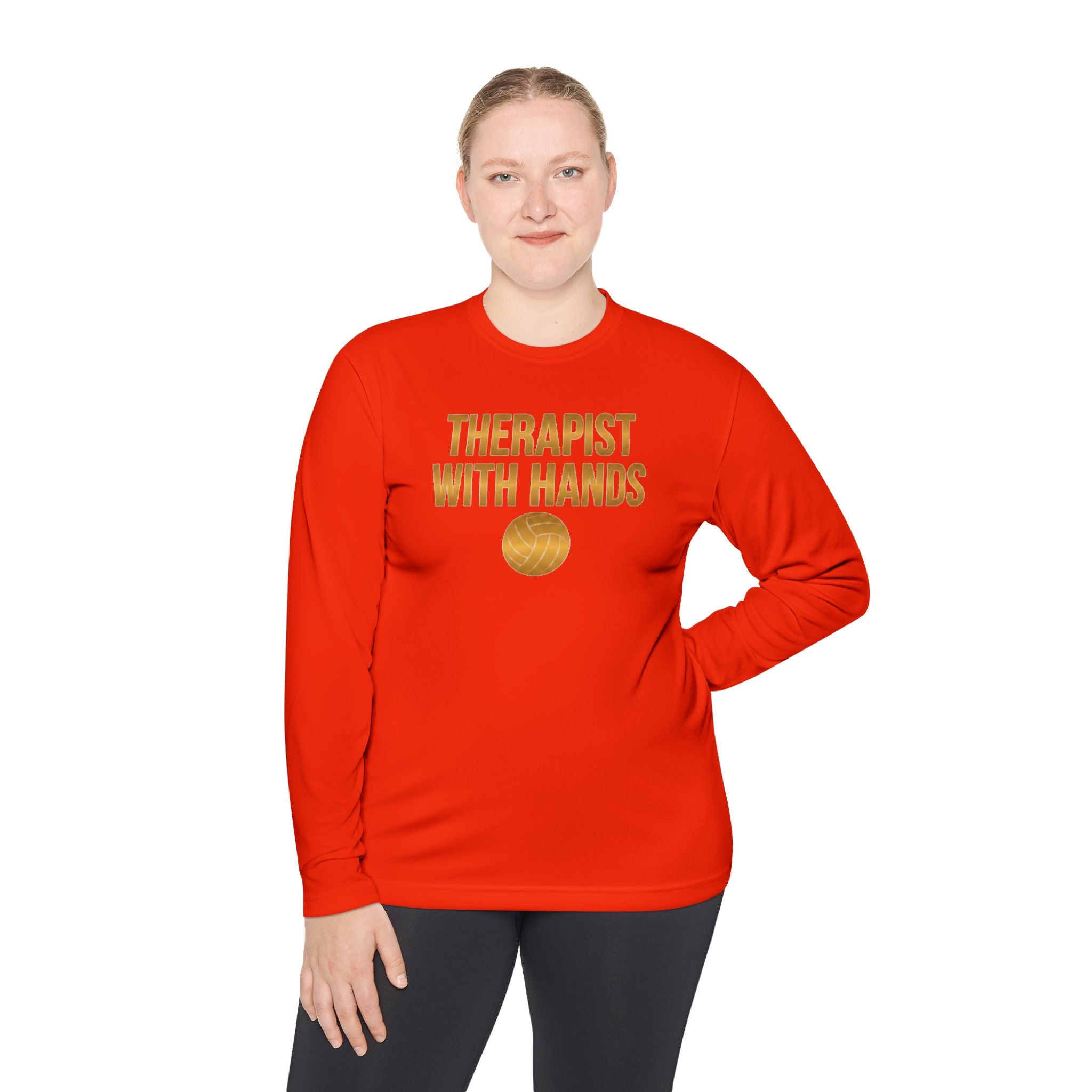 "Therapist With Hands" Volleyball Long Sleeve Tee — 'Setter' Athletic Long Sleeve