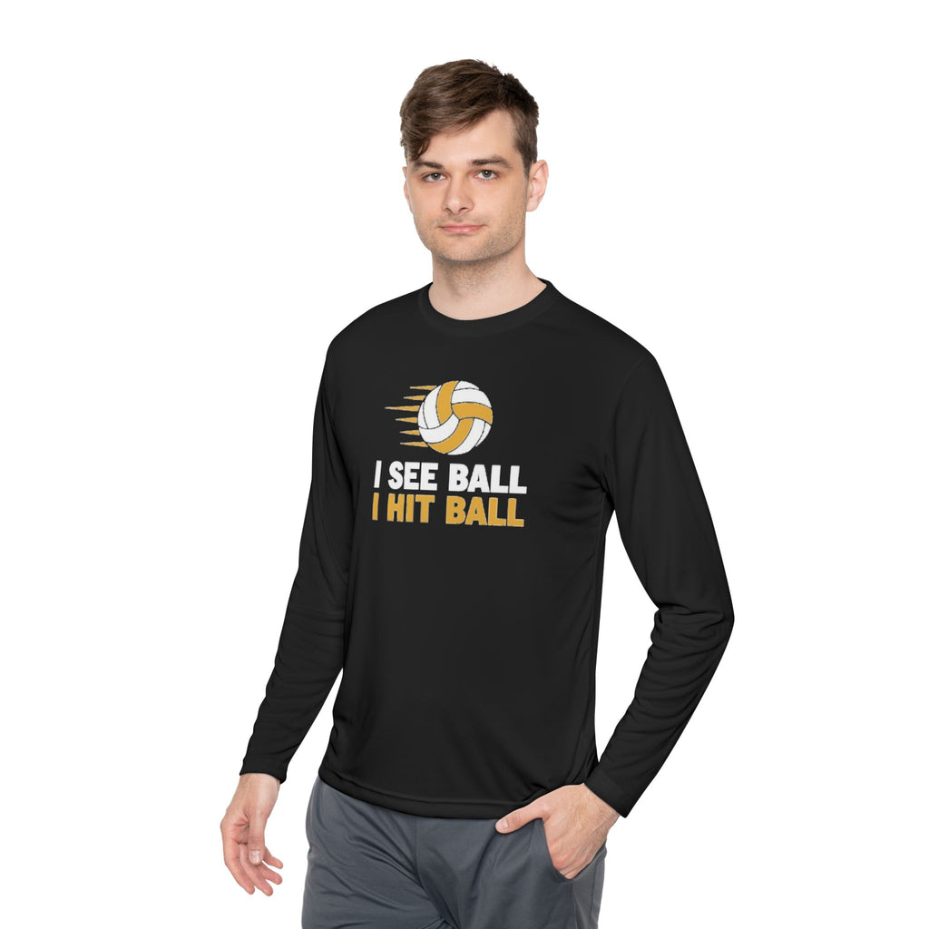 'I See Ball I Hit Ball' Long Sleeve Tee — Middle Hitter Shirt