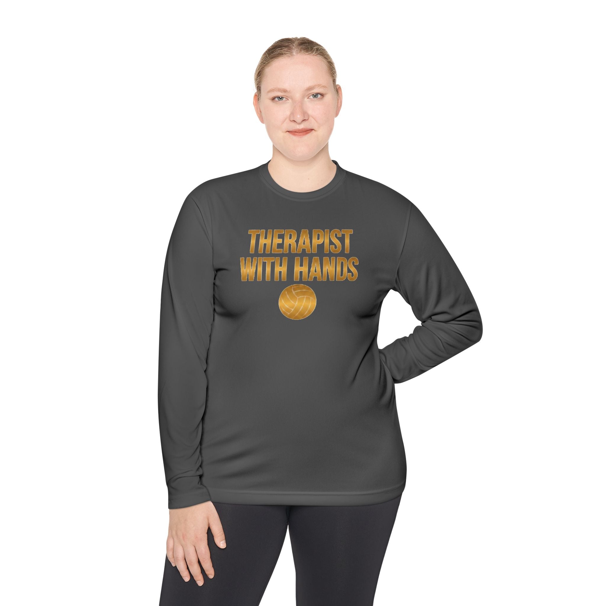 "Therapist With Hands" Volleyball Long Sleeve Tee — 'Setter' Athletic Long Sleeve