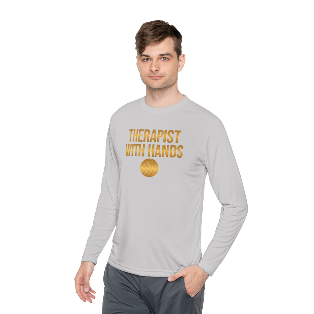 "Therapist With Hands" Volleyball Long Sleeve Tee — 'Setter' Athletic Long Sleeve