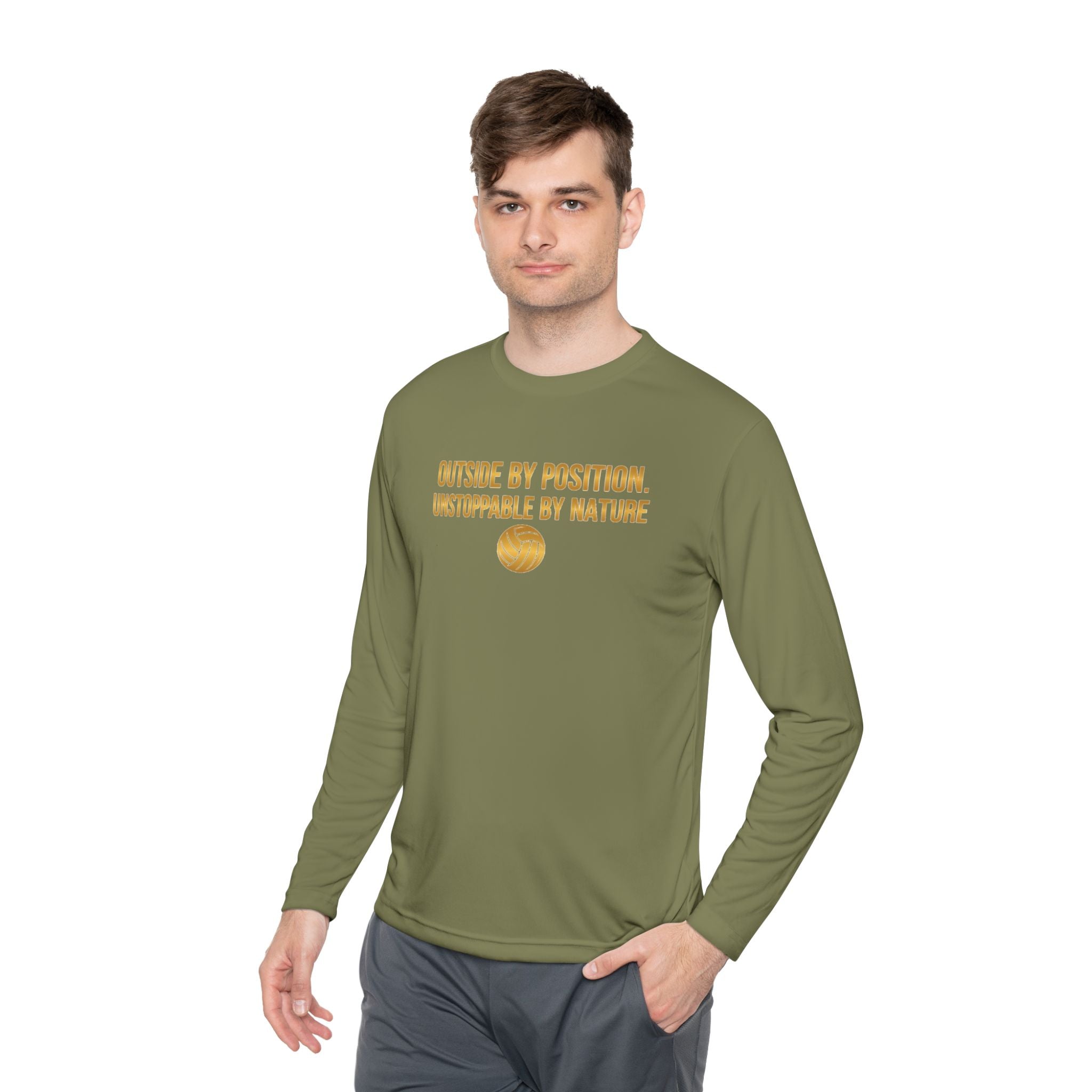 Outside Hitter Volleyball Long Sleeve Warm Up — "Outside by Position. Unstoppable by Nature"