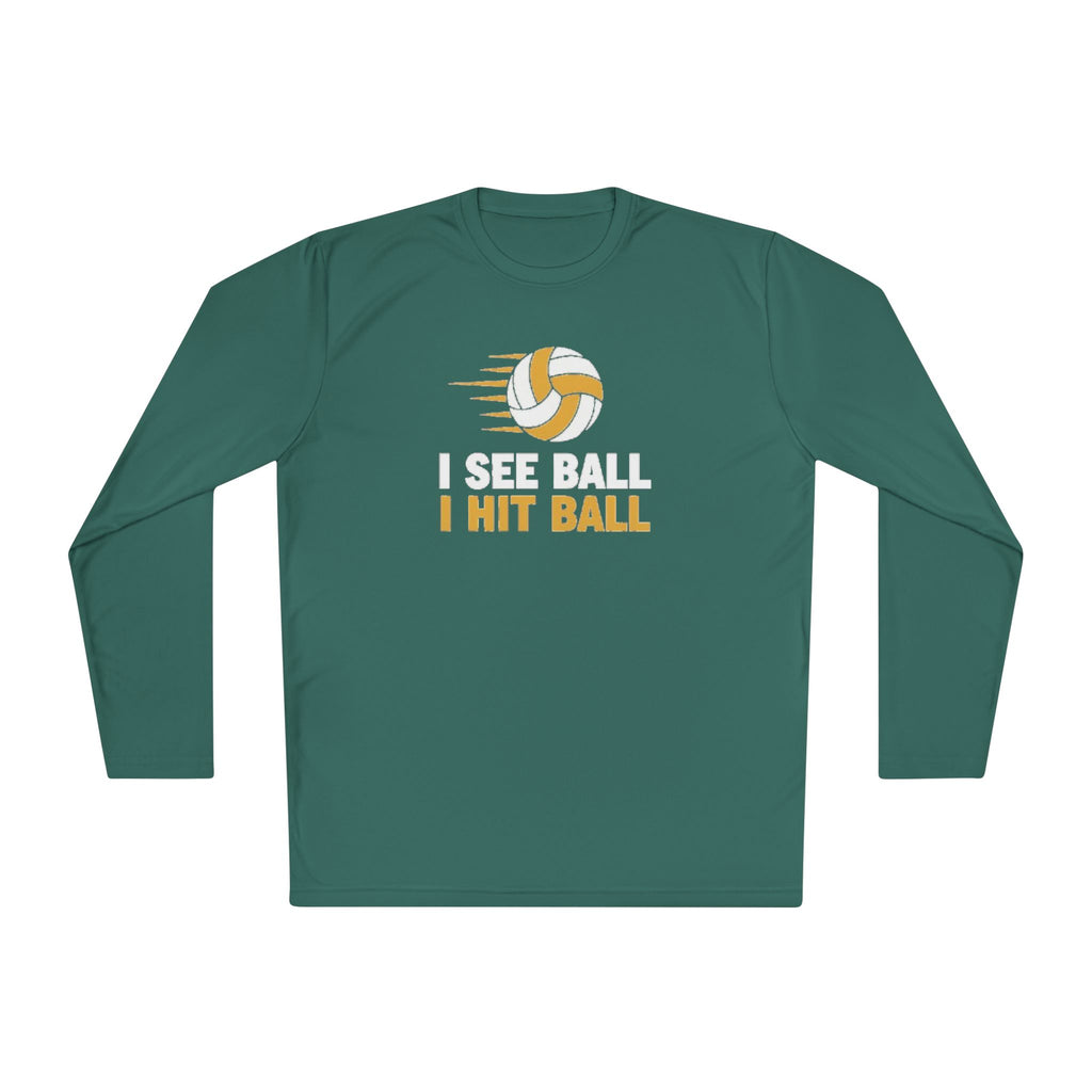 'I See Ball I Hit Ball' Long Sleeve Tee — Middle Hitter Shirt