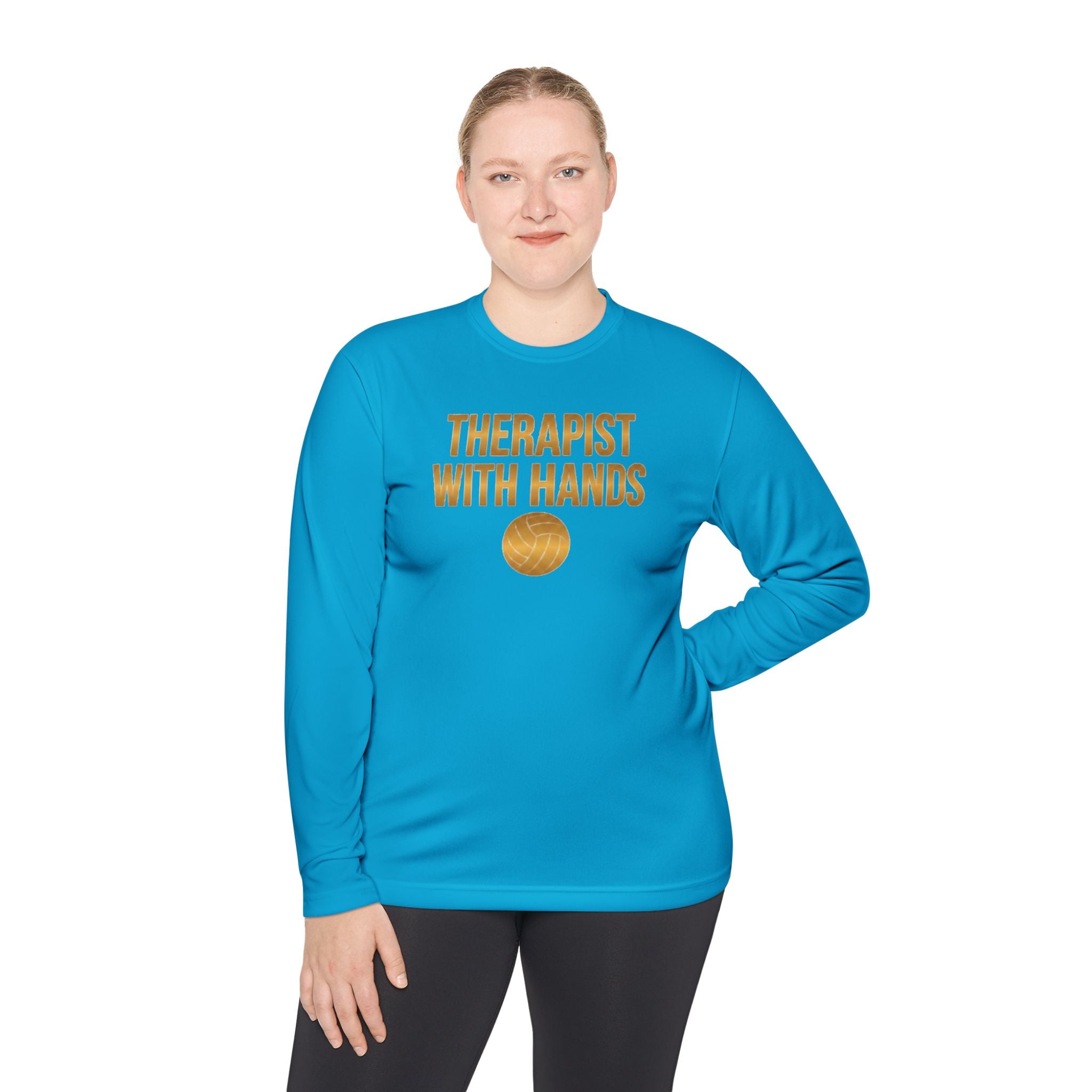 "Therapist With Hands" Volleyball Long Sleeve Tee — 'Setter' Athletic Long Sleeve