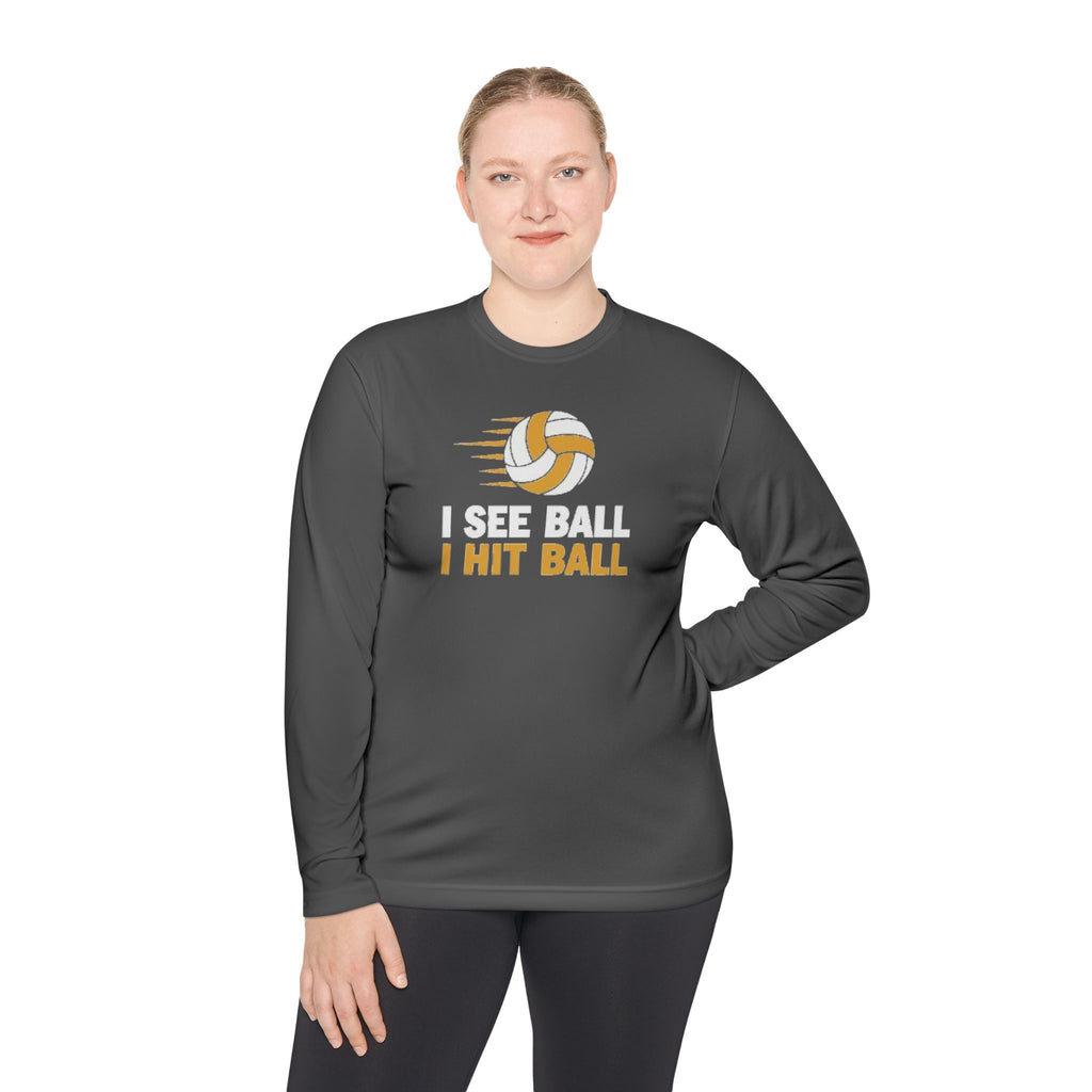 'I See Ball I Hit Ball' Long Sleeve Tee — Middle Hitter Shirt