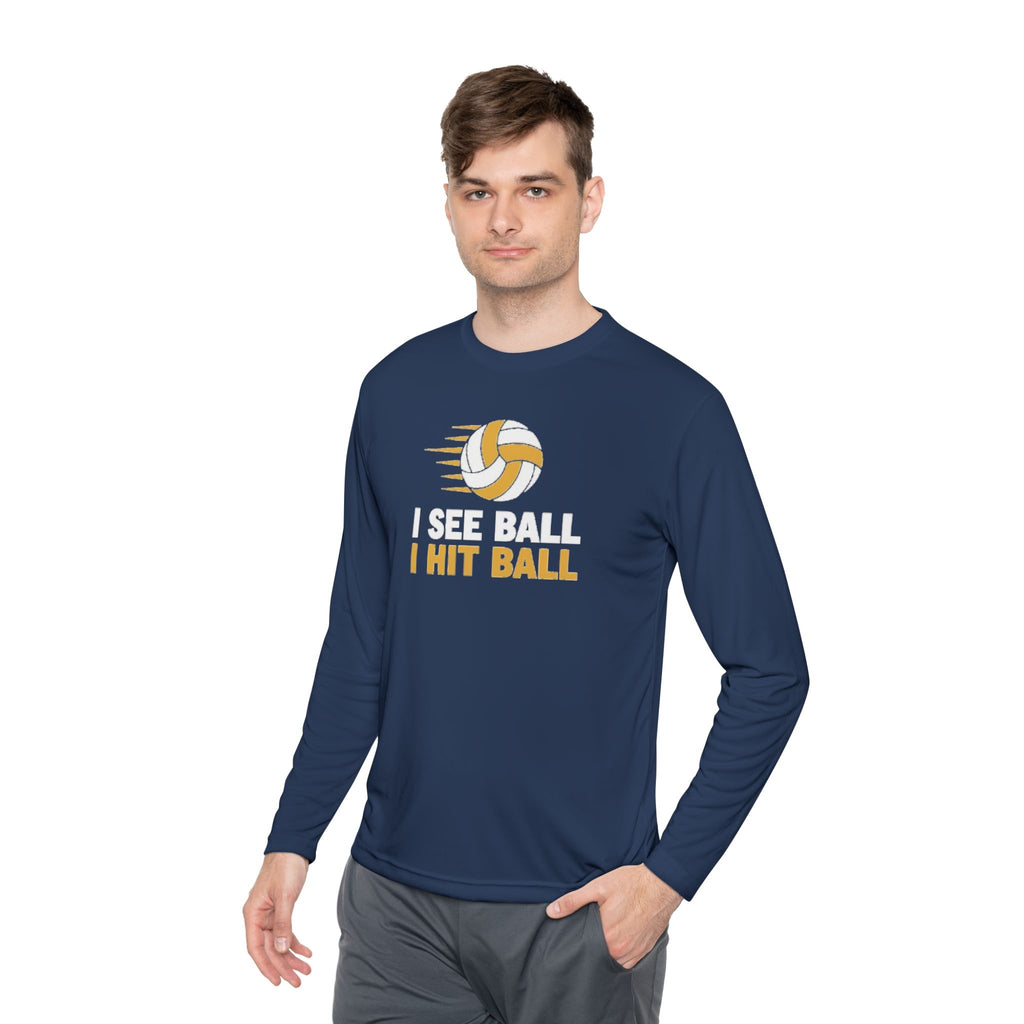 'I See Ball I Hit Ball' Long Sleeve Tee — Middle Hitter Shirt