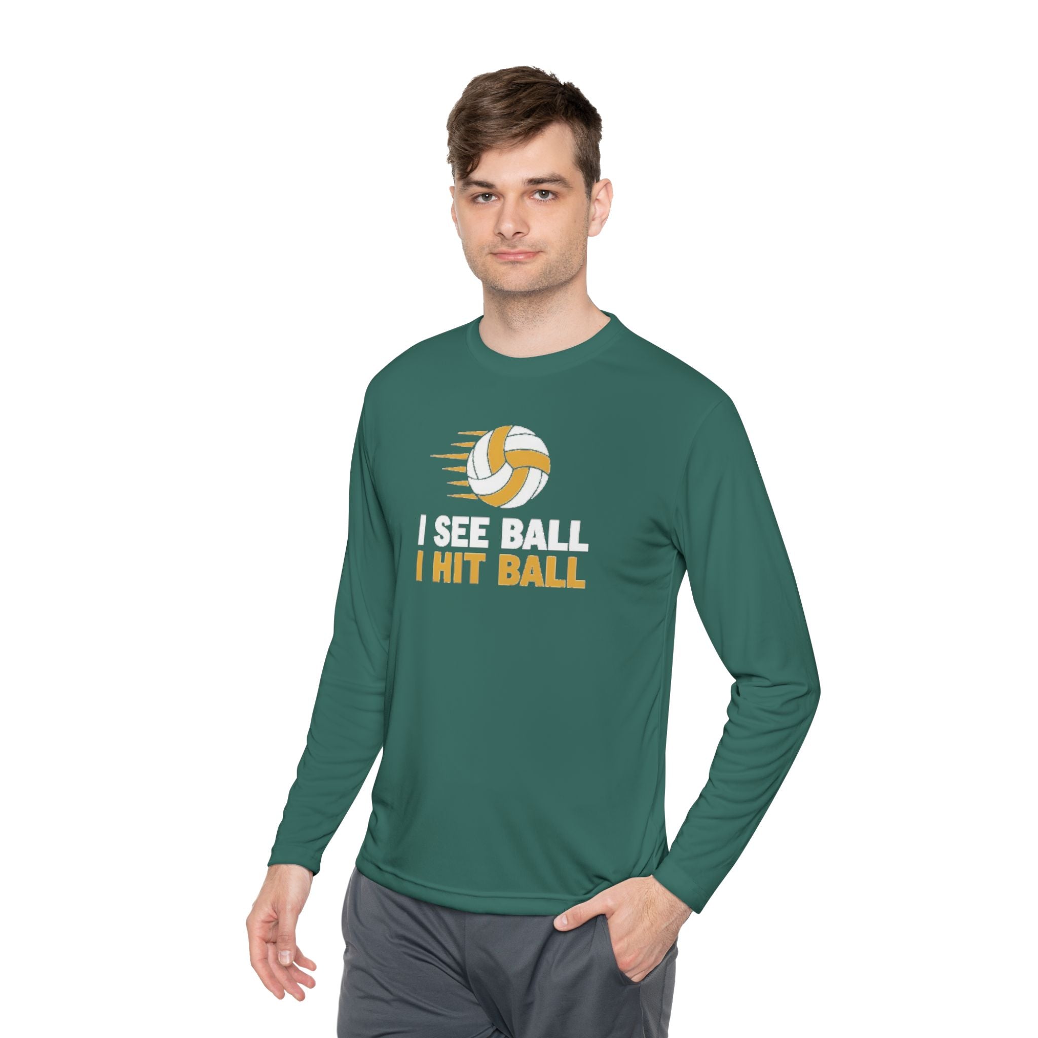 'I See Ball I Hit Ball' Long Sleeve Tee — Middle Hitter Shirt