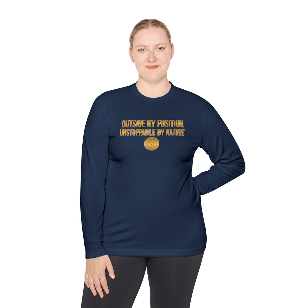 Outside Hitter Volleyball Long Sleeve Warm Up — "Outside by Position. Unstoppable by Nature"
