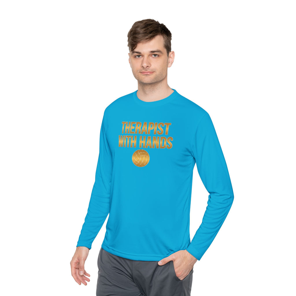 "Therapist With Hands" Volleyball Long Sleeve Tee — 'Setter' Athletic Long Sleeve