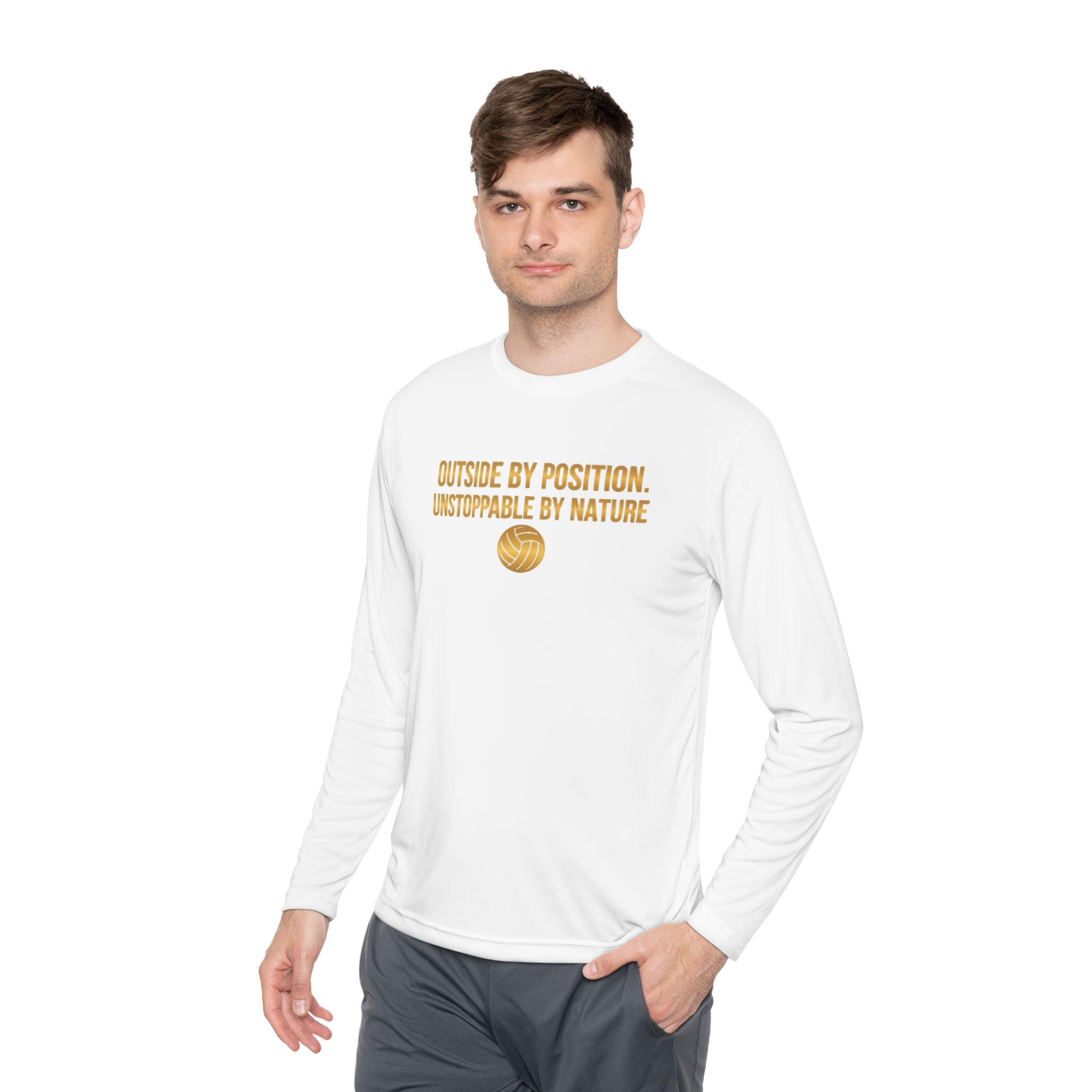 Outside Hitter Volleyball Long Sleeve Warm Up — "Outside by Position. Unstoppable by Nature"