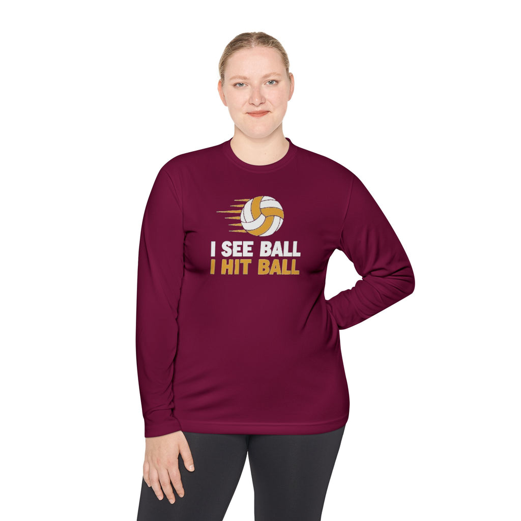 'I See Ball I Hit Ball' Long Sleeve Tee — Middle Hitter Shirt