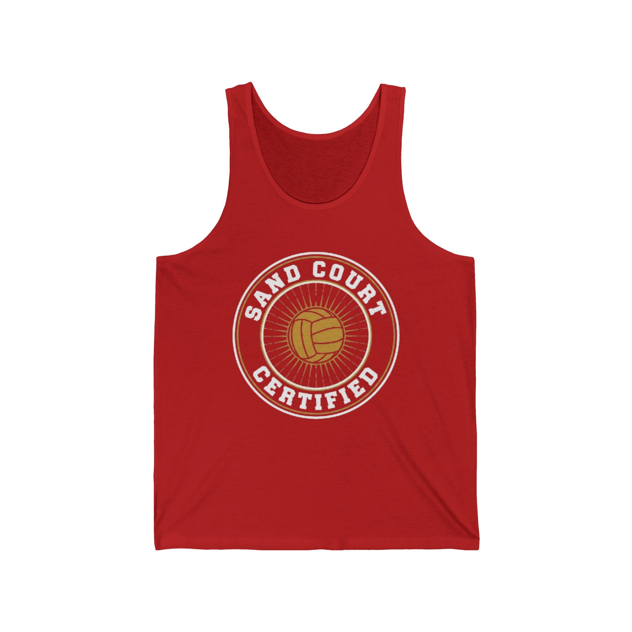 Sand Court Certified Volleyball Tank Top — Beach Volleyball Player Muscle Tee