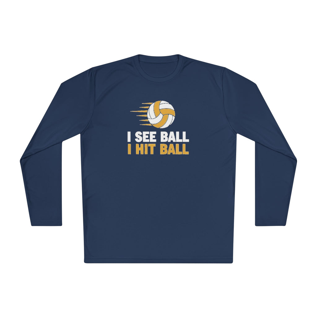 'I See Ball I Hit Ball' Long Sleeve Tee — Middle Hitter Shirt